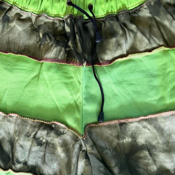 Made in Nepal Patchwork Green Flare Boho Pants Size XXXL Hippie New with tags - Picture 3 of 7